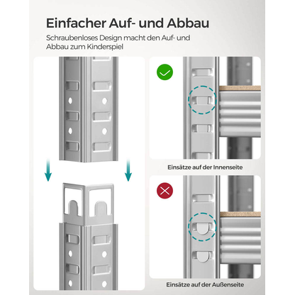 Artikelbild 5 für SONGMICS Schwerlastregal GLR050E01 silber 100,0 x 50,0 x 200,0 cm, Artikelnummer 263029