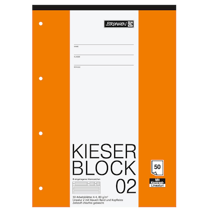 Artikelbild 2 für BRUNNEN Arbeitsblock Kieserblock gelocht DIN A4 liniert Lineatur 02, 1 Block, Artikelnummer 121653