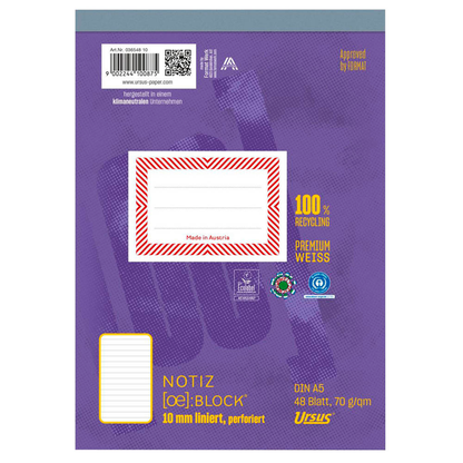 Artikelbild 2 für Ursus Notizblock OE DIN A5 liniert, 1 Block, Artikelnummer 883274