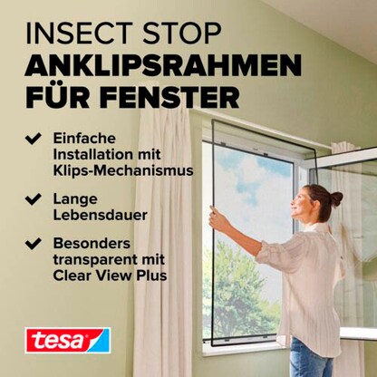 Artikelbild 5 für tesa Fliegengitter Insect Stop Clip On anthrazit 1,0 x 1,2 m, Artikelnummer 619209