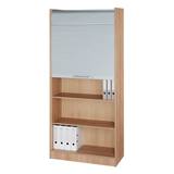 Artikelbild 1 für HAMMERBACHER Prokura Rollladenschrank nussbaum, silber 4 Fachböden 90,0 x 40,0 x 200,4 cm, Artikelnummer 970889