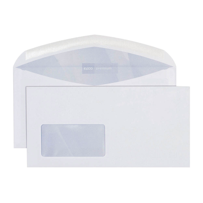 Artikelbild für ELCO Briefumschläge Premium DIN lang+ mit Fenster hochweiß nassklebend 500 St., Artikelnummer 358996