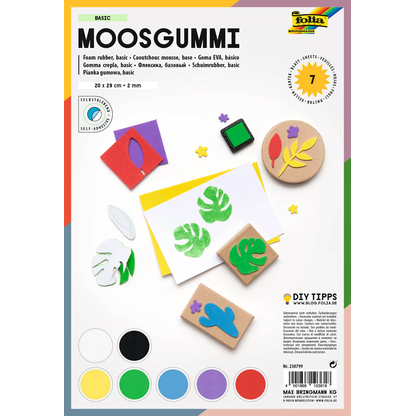 Artikelbild für folia Moosgummi Basic selbstklebend mehrfarbig 7 St., Artikelnummer 963542