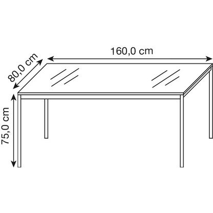 Artikelbild 2 für viasit System4 Schreibtisch schwarz rechteckig, 4-Fuß-Gestell chrom 160,0 x 80,0 cm, Artikelnummer 214072