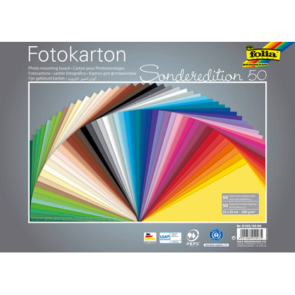 Artikelbild für folia Fotokarton Sonderedition 50 farbsortiert 300 g/qm 50 Blatt, Artikelnummer 479107