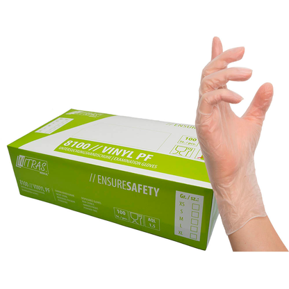 Artikelbild für NITRAS MEDICAL unisex Einmalhandschuhe transparent Größe M, 100 St., Artikelnummer 684544