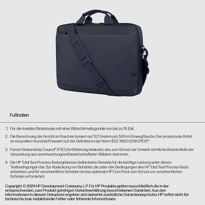 Artikelbild 10 für HP Laptoptasche Everyday A08KHUT Kunstfaser schwarz A08KHUT bis 40,6 cm (16 Zoll), Artikelnummer 722617