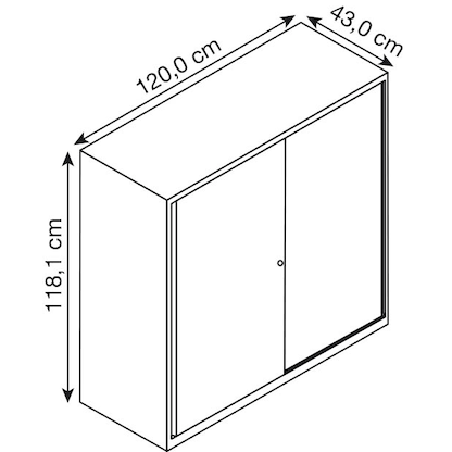 Artikelbild 2 für BISLEY Schiebetürenschrank Cito, SD12112S696 verkehrsweiß 2 Fachböden 120,0 x 43,0 x 118,1 cm, Artikelnummer 272380