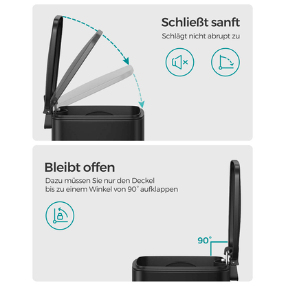 Artikelbild 5 für SONGMICS Mülleimer 8,0 l schwarz, 1 St., Artikelnummer 290969