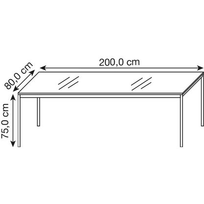 Artikelbild 2 für viasit System4 Schreibtisch transparent rechteckig, 4-Fuß-Gestell chrom 200,0 x 100,0 cm, Artikelnummer 214106