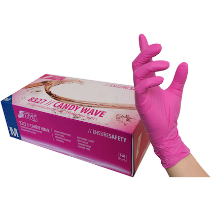 Artikelbild für NITRAS MEDICAL unisex Einmalhandschuhe CANDY WAVE pink Größe M, 100 St., Artikelnummer 684727