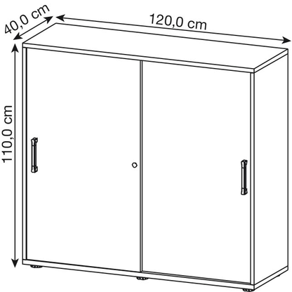 Artikelbild 2 für HAMMERBACHER Schiebetürenschrank, V1753S/5/5/RE lichtgrau 2 Fachböden 120,0 x 40,0 x 110,0 cm, Artikelnummer 978064