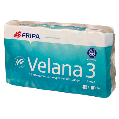 Artikelbild 6 für FRIPA Toilettenpapier Velana 3-lagig Recyclingpapier, 8 Rollen, Artikelnummer 773418