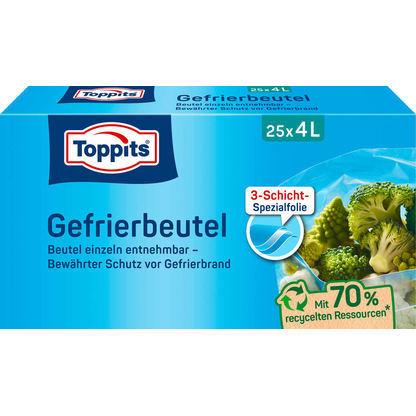 Artikelbild für Toppits Gefrierbeutel 4,0 l, 25 St., Artikelnummer 441719