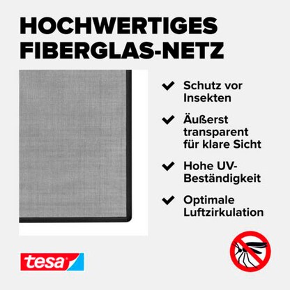 Artikelbild 4 für tesa Fliegengitter Insect Stop Clip On anthrazit 1,2 x 2,4 m, Artikelnummer 619227