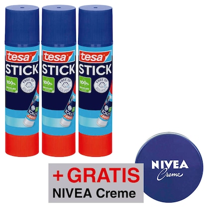 Artikelbild für AKTION: tesa STICK Klebestifte 20,0 g, 3 St. + GRATIS NIVEA Creme, 30 ml, Artikelnummer 345942