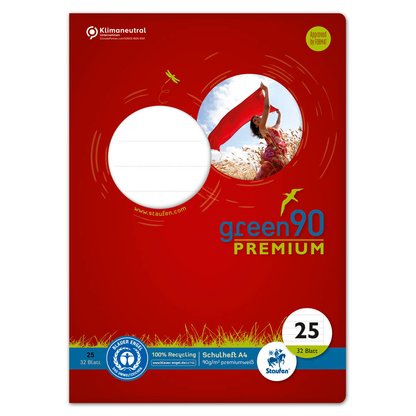 Artikelbild für Staufen® Schulheft Premio Lineatur 25 liniert DIN A4 Außenrand, 32 Blatt, 1 St., Artikelnummer 974901