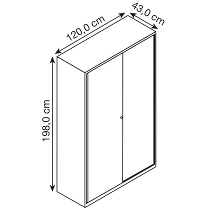 Artikelbild 2 für BISLEY Schiebetürenschrank Cito, SD12194S696 verkehrsweiß 4 Fachböden 120,0 x 43,0 x 198,0 cm, Artikelnummer 272373