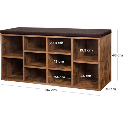 Artikelbild 6 für VASAGLE Schuhbank LHS010X01 braun Holz 104,0 cm, Artikelnummer 438889