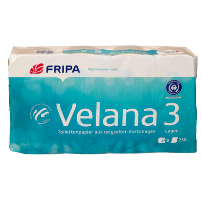Artikelbild 2 für FRIPA Toilettenpapier Velana 3-lagig Recyclingpapier, 8 Rollen, Artikelnummer 773418