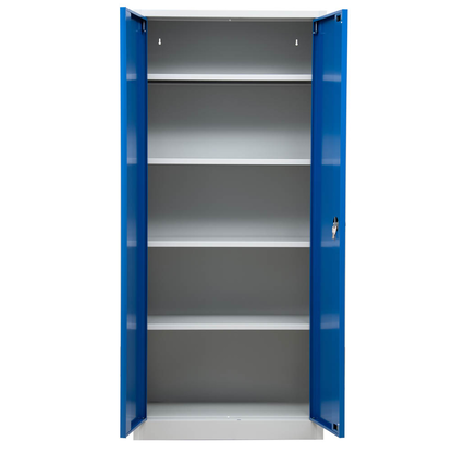 Artikelbild 4 für Gürkan Stahlschrank 100050 lichtgrau, enzianblau 4 Fachböden 80,0 x 38,0 x 180,0 cm, aufgebaut, 1 St., Artikelnummer 559993