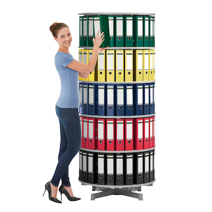 Artikelbild 3 für reef Ordnerdrehsäule hellgrau bis zu 120 Ordner, Komplett drehbar, H: 193,0 cm, Artikelnummer 167452