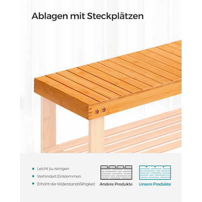 Artikelbild 7 für SONGMICS Schuhbank LBS04N natur Holz 70,1 cm, Artikelnummer 262349