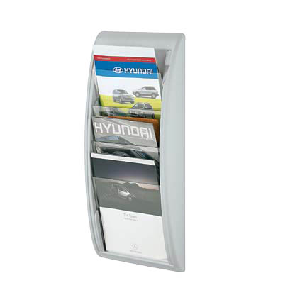 Artikelbild 2 für PAPERFLOW Wandprospekthalter Kompakt grau DIN A4 hoch 4 Fächern 28,5 x 9,0 x 65,5 cm, 1 St., Artikelnummer 535690