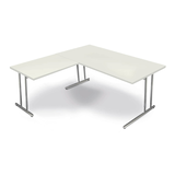 Artikelbild 1 für Kerkmann Lago Schreibtisch weiß L-Form, C-Fuß-Gestell chrom 160,0 x 80,0 cm, Artikelnummer 656076