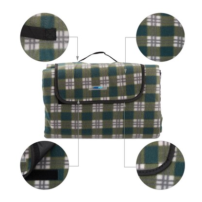 Artikelbild 3 für relaxdays Picknickdecke isoliert dunkelgrün 200,0 x 200,0 cm, 1 St., Artikelnummer 449027