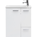 Artikelbild 1 für MÖBELPARTNER Waschbecken mit Unterschrank Matteo 137110 kreideweiß 50,0 x 25,0 x 60,0 cm, Artikelnummer 672921