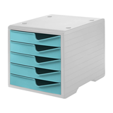 Artikelbild 1 für styro Schubladenbox styroswingbox aqua 275-8430.5281, DIN A4 mit 5 Schubladen, 1 St., Artikelnummer 821993