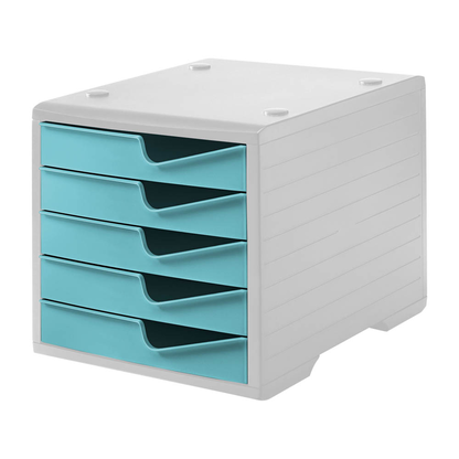 Artikelbild für styro Schubladenbox styroswingbox aqua 275-8430.5281, DIN A4 mit 5 Schubladen, 1 St., Artikelnummer 821993