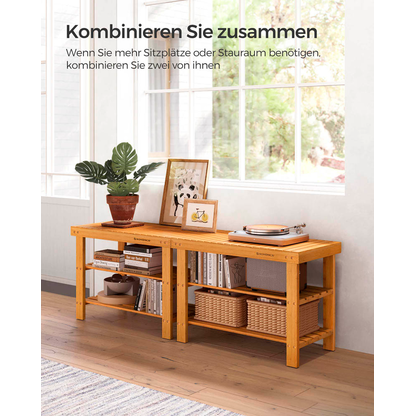 Artikelbild 4 für SONGMICS Schuhbank LBS04N natur Holz 70,1 cm, Artikelnummer 262349