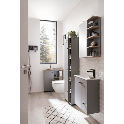 Artikelbild 4 für MÖBELPARTNER Hängeregal Lugo 157368 platingrau 59,8 x 17,6 x 16,2 cm, Artikelnummer 323614