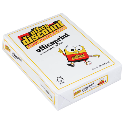 Artikelbild für office discount Kopierpapier officeprint universal DIN A4 80 g/qm 500 Blatt, Artikelnummer 381913