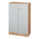 Artikelbild 1 für HAMMERBACHER Aktenschrank Schrank Prokura, V6550/N/S/SG nussbaum, silber 2 Fachböden 80,0 x 42,0 x 127,0 cm, Artikelnummer 991463