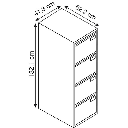 Artikelbild 2 für AKTION: BISLEY LIGHT Hängeregistraturschränke verkehrsweiß 4 Schubladen 41,3 x 62,2 x 132,1 cm, 3 St., Artikelnummer 102669