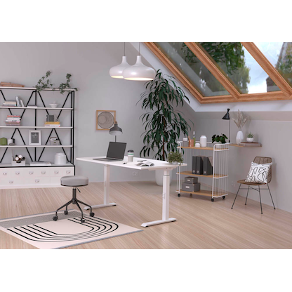 Artikelbild 10 für GERMANIA Mailand höhenverstellbarer Schreibtisch weiß rechteckig, C-Fuß-Gestell weiß 120,0 x 80,0 cm, Artikelnummer 136297