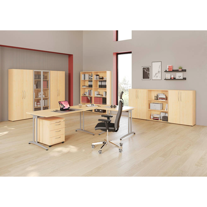 Artikelbild 4 für HAMMERBACHER Verbindungsplatte Altus ahorn, dreieckig abgerundet 80,0 x 80,0 x 2,5 cm, Artikelnummer 629434