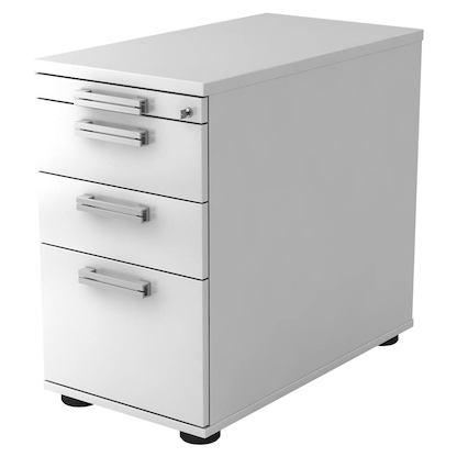 Artikelbild für HAMMERBACHER SC40 Standcontainer weiß 4 Auszüge Stahl-Relinggriff silber 42,8 x 80,0 x 72,0 - 76,0 cm, Artikelnummer 860953