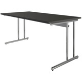 Artikelbild 1 für Kerkmann Schreibtisch anthrazit rechteckig, C-Fuß-Gestell chrom 160,0 x 80,0 cm, Artikelnummer 238057