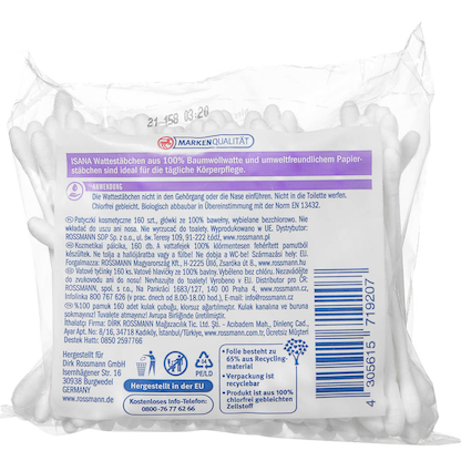 Artikelbild 2 für ISANA Wattestäbchen weiß, 160 St., Artikelnummer 546777