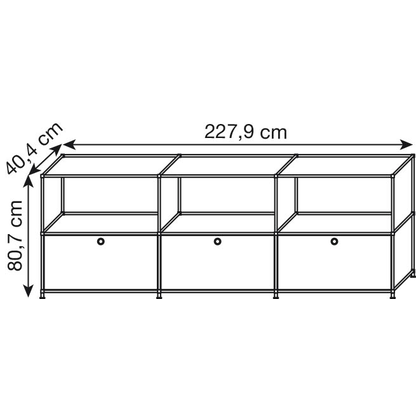 Artikelbild 2 für viasit Sideboard System4, 214893 rubinrot 227,9 x 40,4 x 80,7 cm, 1 St., Artikelnummer 501888