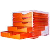 Artikelbild 1 für styro Schubladenbox styroswingbox NEONline neon-orange 275-8430.2464, DIN A4 mit 5 Schubladen, 1 St., Artikelnummer 821763