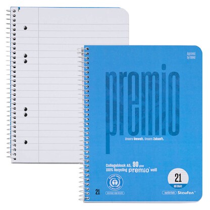 Artikelbild für Staufen® Collegeblock Premio liniert DIN A5 ohne Rand, 1 St., Artikelnummer 453336