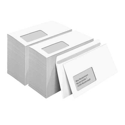 Artikelbild für MAILmedia Briefumschläge DIN lang mit Fenster weiß selbstklebend 1.000 St., Artikelnummer 251660