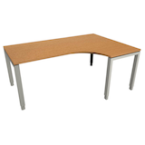 Artikelbild 1 für fm Sidney höhenverstellbarer Schreibtisch buche C-Form, Bügel-Gestell silber 180,0 x 80,0/120,0 cm, Artikelnummer 510687