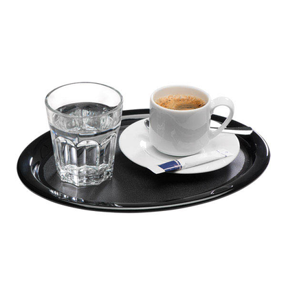 Artikelbild für APS Tablett KAFFEEHAUS schwarz rund 20,0 x 26,0 cm, Artikelnummer 198418