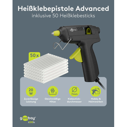 Artikelbild 10 für goobay 77825 Advanced, 20 W Heißklebepistole-Set schwarz, grün, 1 St., Artikelnummer 779577